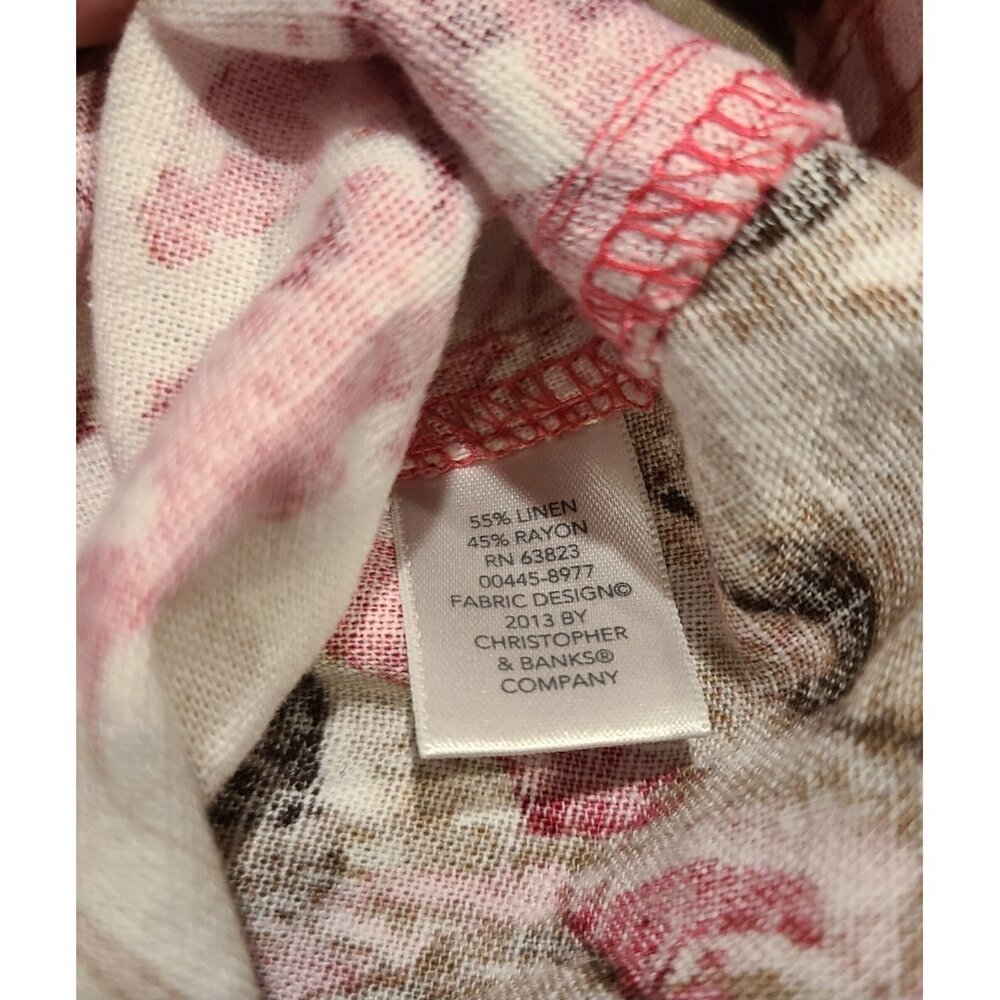 Lot of 2 Christopher Banks Sz M Button Up Jacket Blazer Pink Floral Lightweight - Picture 9 of 16